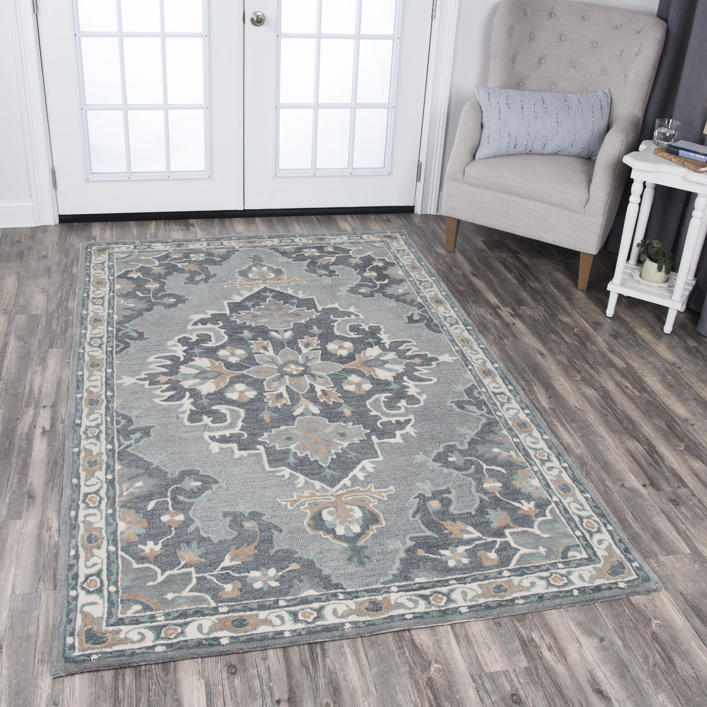 Resonant RS933A Gray/Beige Hand Tufted Rug - Rizzy