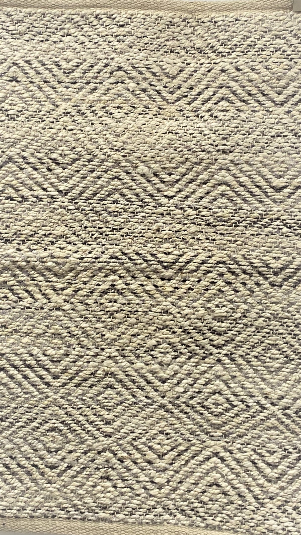 Hand-Woven Geometric Gray and Jute Rug - Silo view