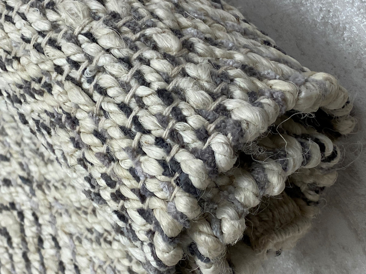 Hand-Woven Geometric Gray and Jute Rug - color swatch
