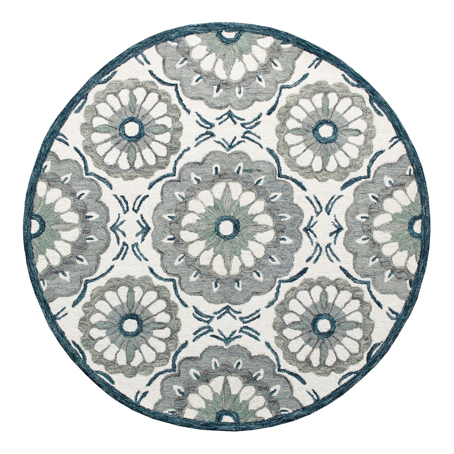 Rugs Ariel-22132 Farmhouse Hand-Tufted Ivory/Gray Cotton Indoor Area Rug - LR Home