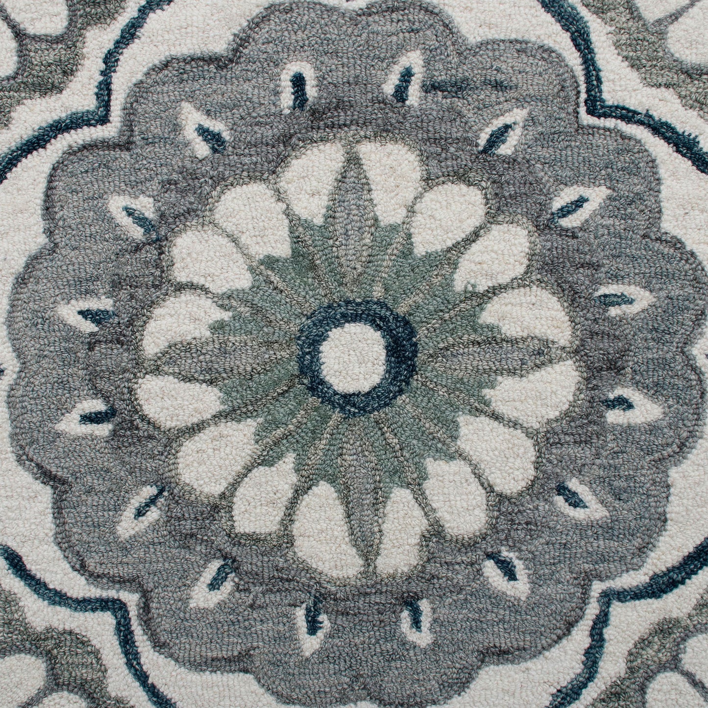 RUGSA-22132 Bohemian/Eclectic Hand-Tufted Ivory/Gray Wool Indoor Area Rugs - LR Home