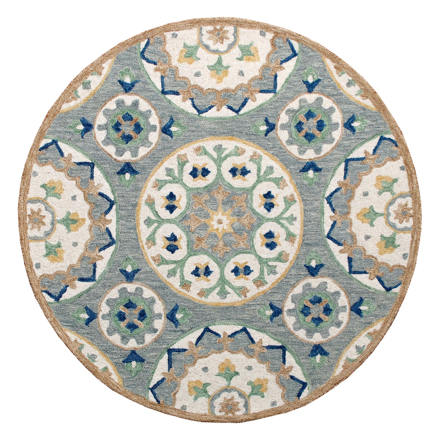 RUGSA-22135 Bohemian/Eclectic Hand-Tufted Gray/Brown Wool Indoor Area Rugs - LR Home