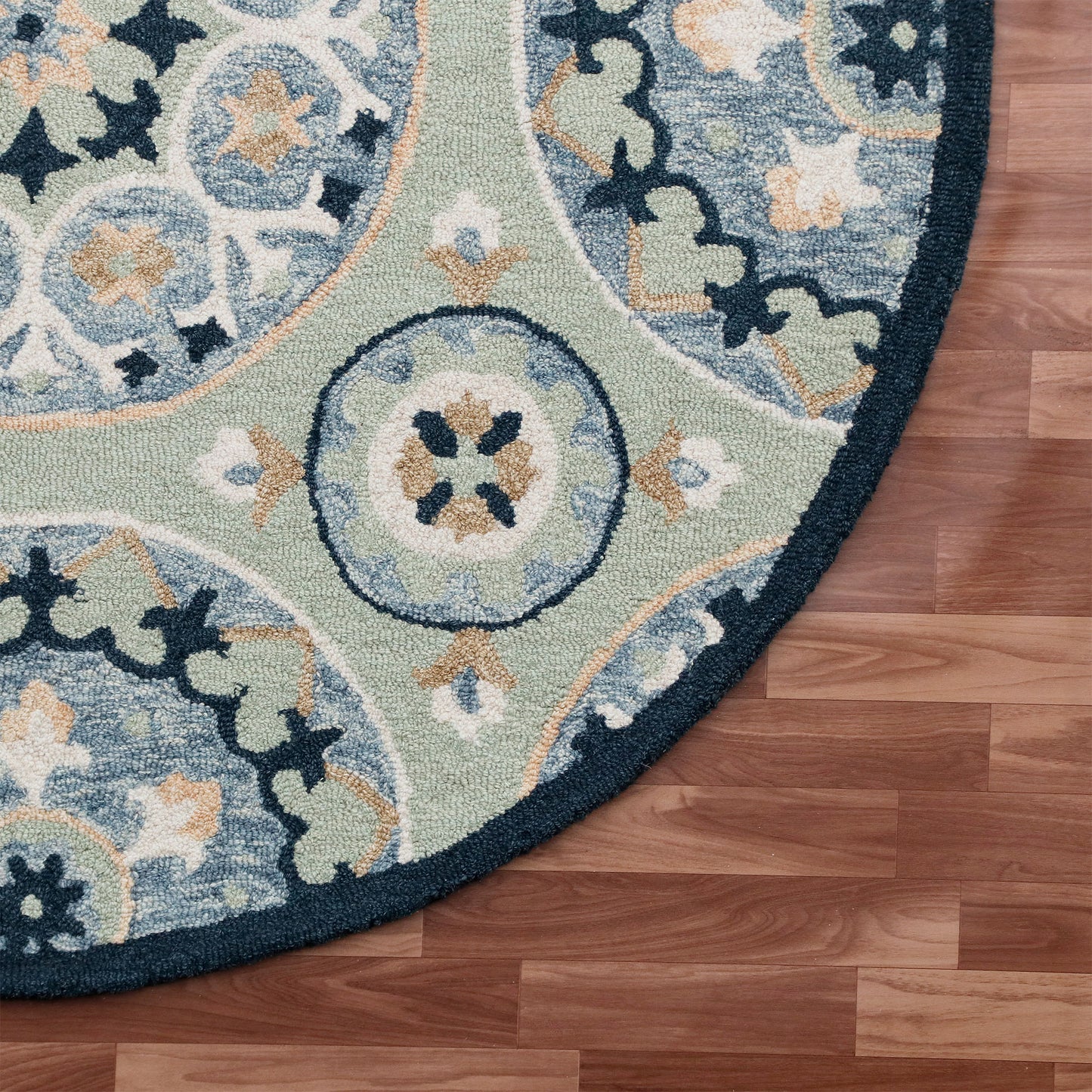 RUGSA-22135 Bohemian/Eclectic Hand-Tufted Sage/Blue Wool Indoor Area Rugs - LR Home