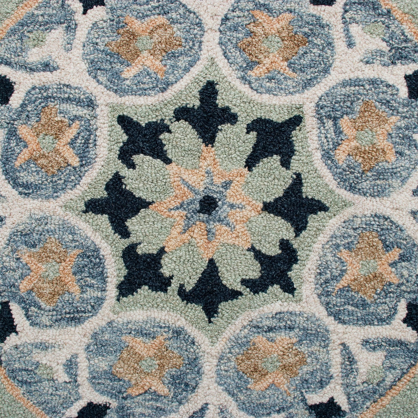 RUGSA-22135 Bohemian/Eclectic Hand-Tufted Sage/Blue Wool Indoor Area Rugs - LR Home