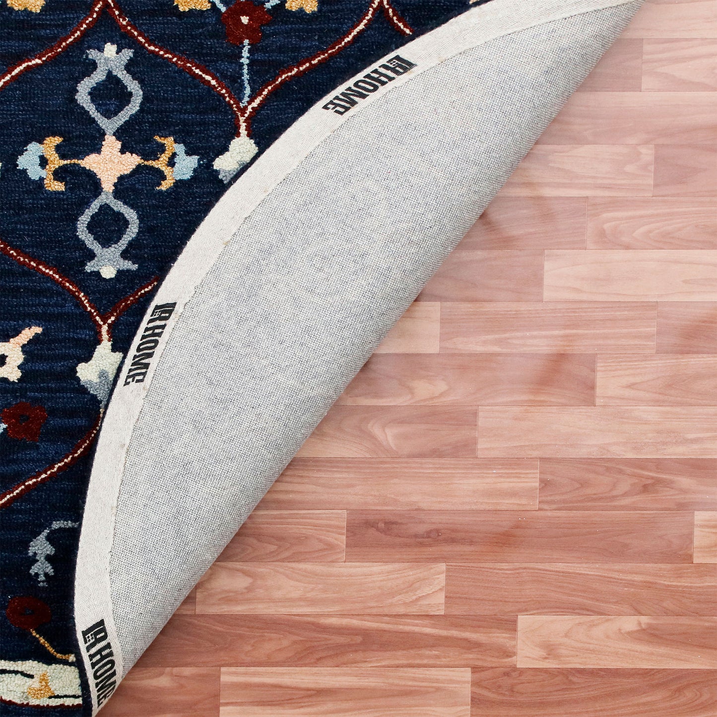 Rugs Ariel-22138 Farmhouse Hand-Tufted Navy/Red Cotton Indoor Area Rug - LR Home