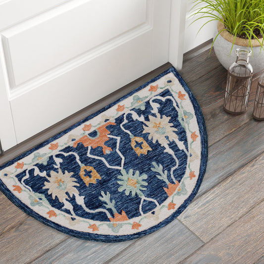 Rugs Ariel-22145 Farmhouse Hand-Tufted Blue/Multi Cotton Indoor Area Rug - LR Home