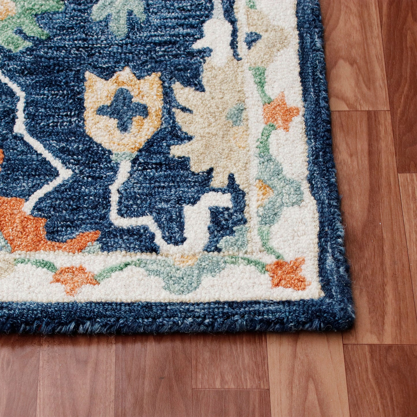 Rugs Ariel-22145 Farmhouse Hand-Tufted Blue/Multi Cotton Indoor Area Rug - LR Home