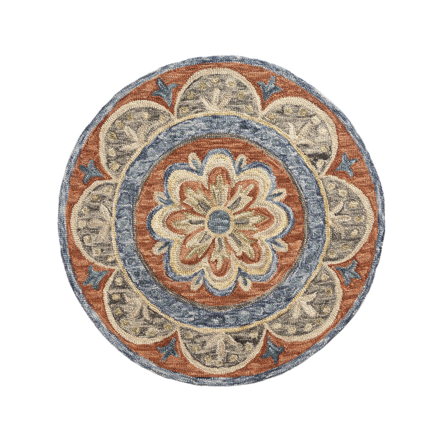 RUGSA-99475 Farmhouse Hand-Woven Rust Wool Indoor Area Rugs - LR Home