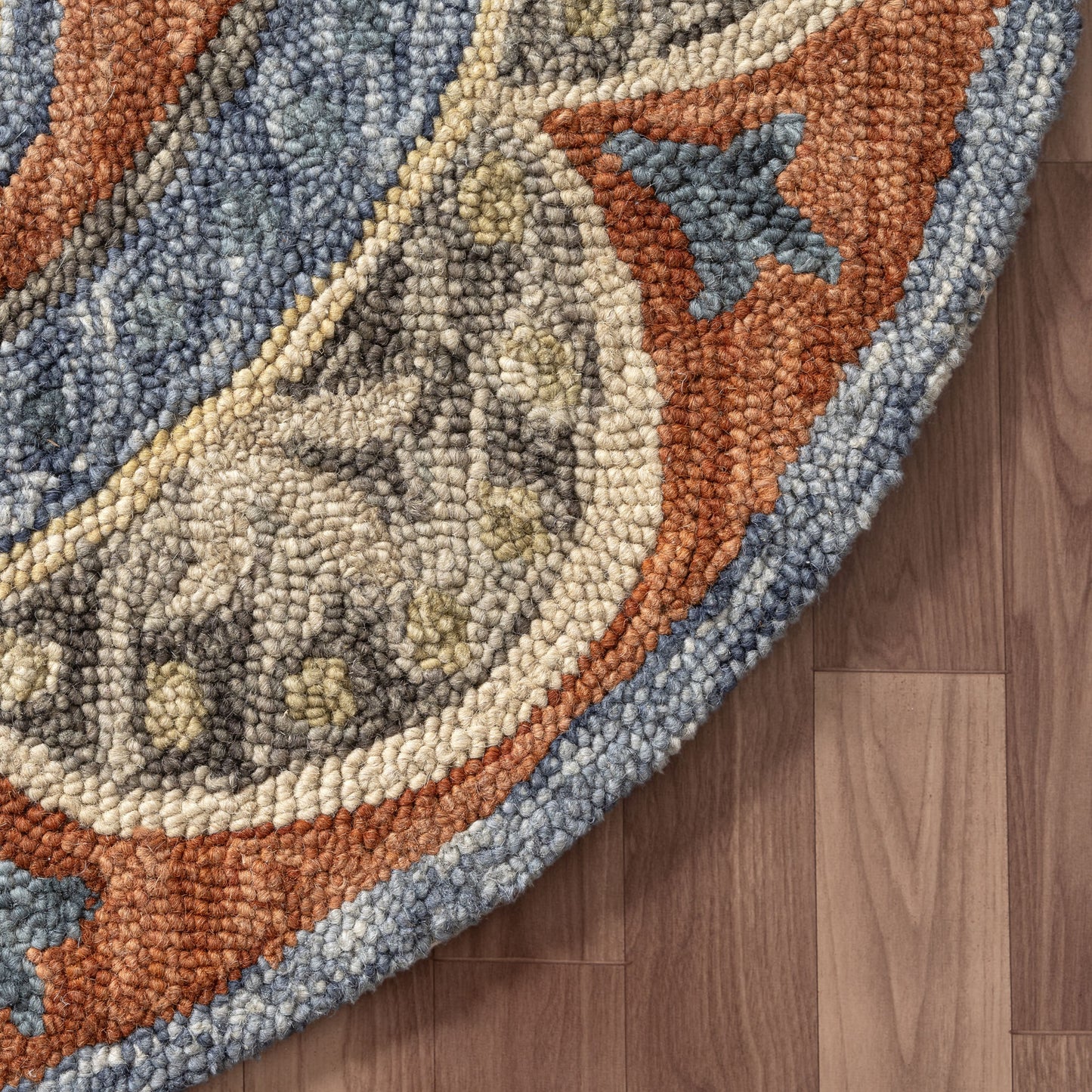 RUGSA-99475 Farmhouse Hand-Woven Rust Wool Indoor Area Rugs - LR Home