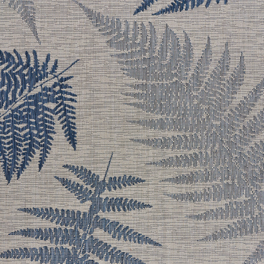 Navy Fallen Fern Indoor/Outdoor Rug - lifestyle view