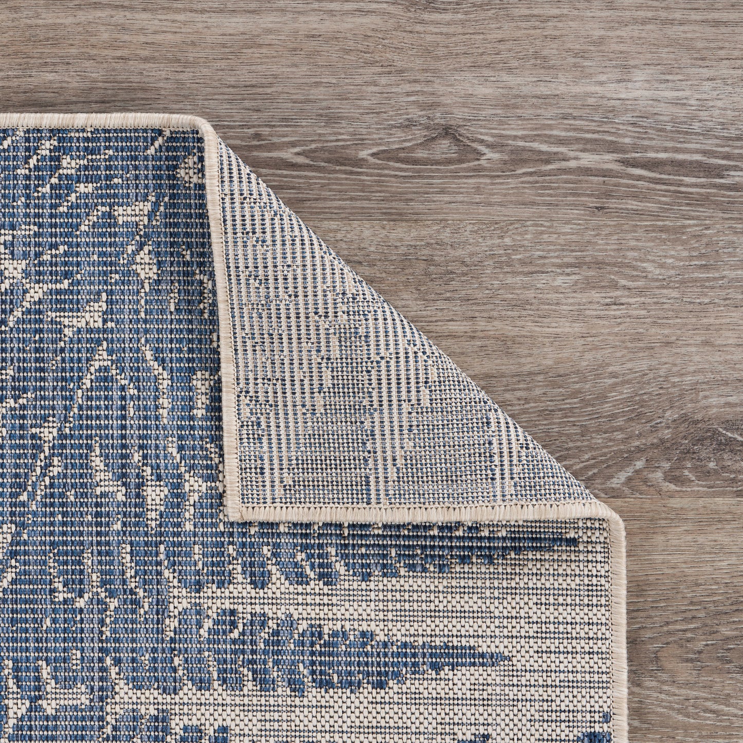 SANIB-81648 Tropical Machine Made Navy/Gray Poly Blend Indoor/Outdoor Area Rugs - LR Home