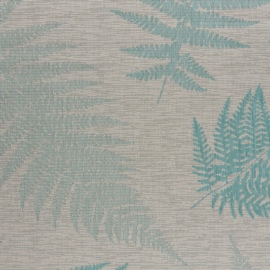 Teal Fallen Fern Indoor/Outdoor Rug - lifestyle view