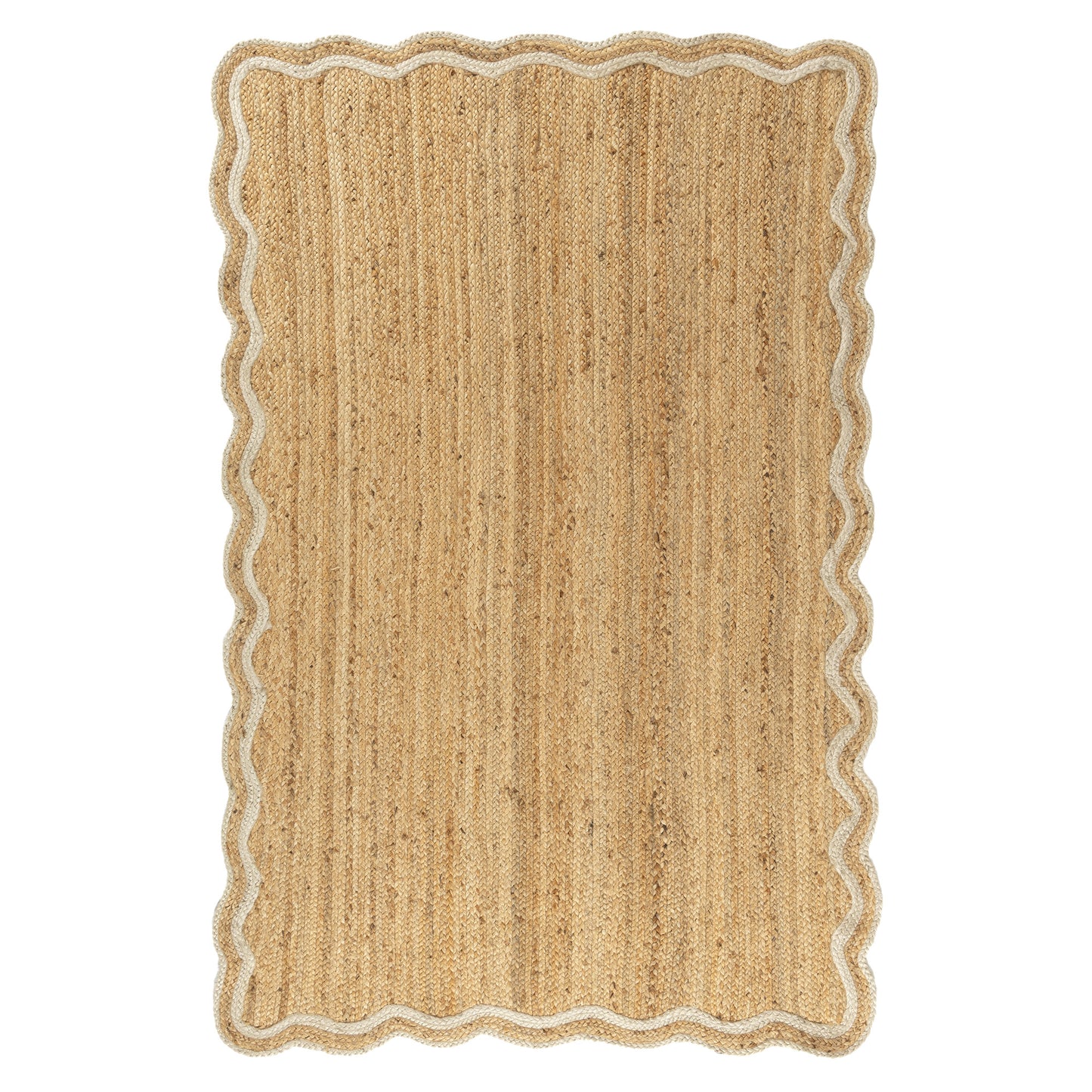 SCALP-82724 Farmhouse Hand-Braided Natural/Ivory Jute Indoor Area Rugs - LR Home
