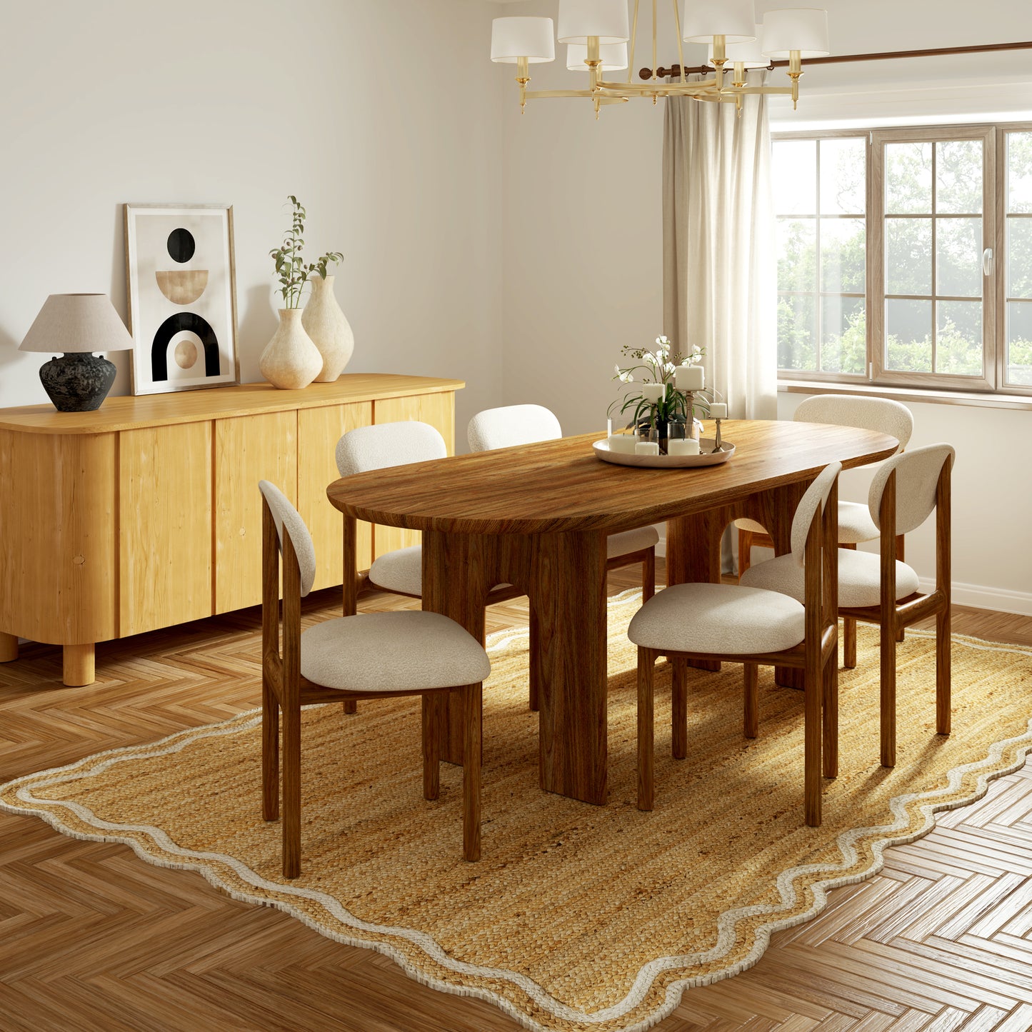 SCALP-82724 Farmhouse Hand-Braided Natural/Ivory Jute Indoor Area Rugs - LR Home