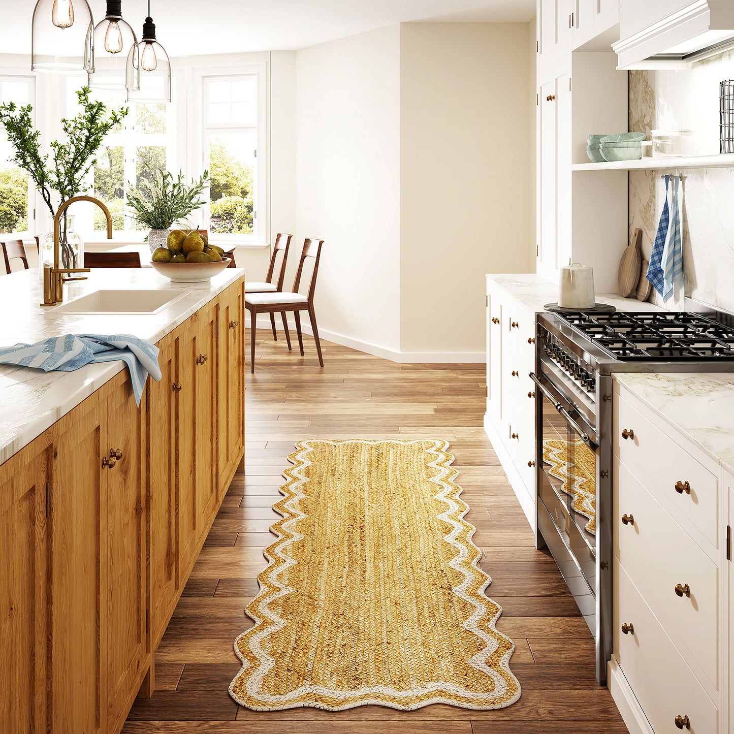 SCALP-82724 Farmhouse Hand-Braided Natural/Ivory Jute Indoor Area Rugs - LR Home