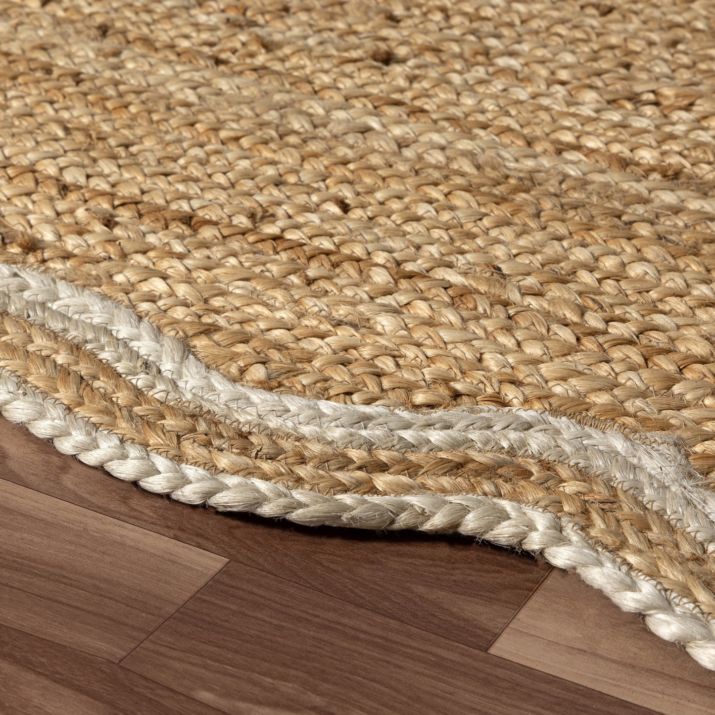 SCALP-82724 Farmhouse Hand-Braided Natural/Ivory Jute Indoor Area Rugs - LR Home