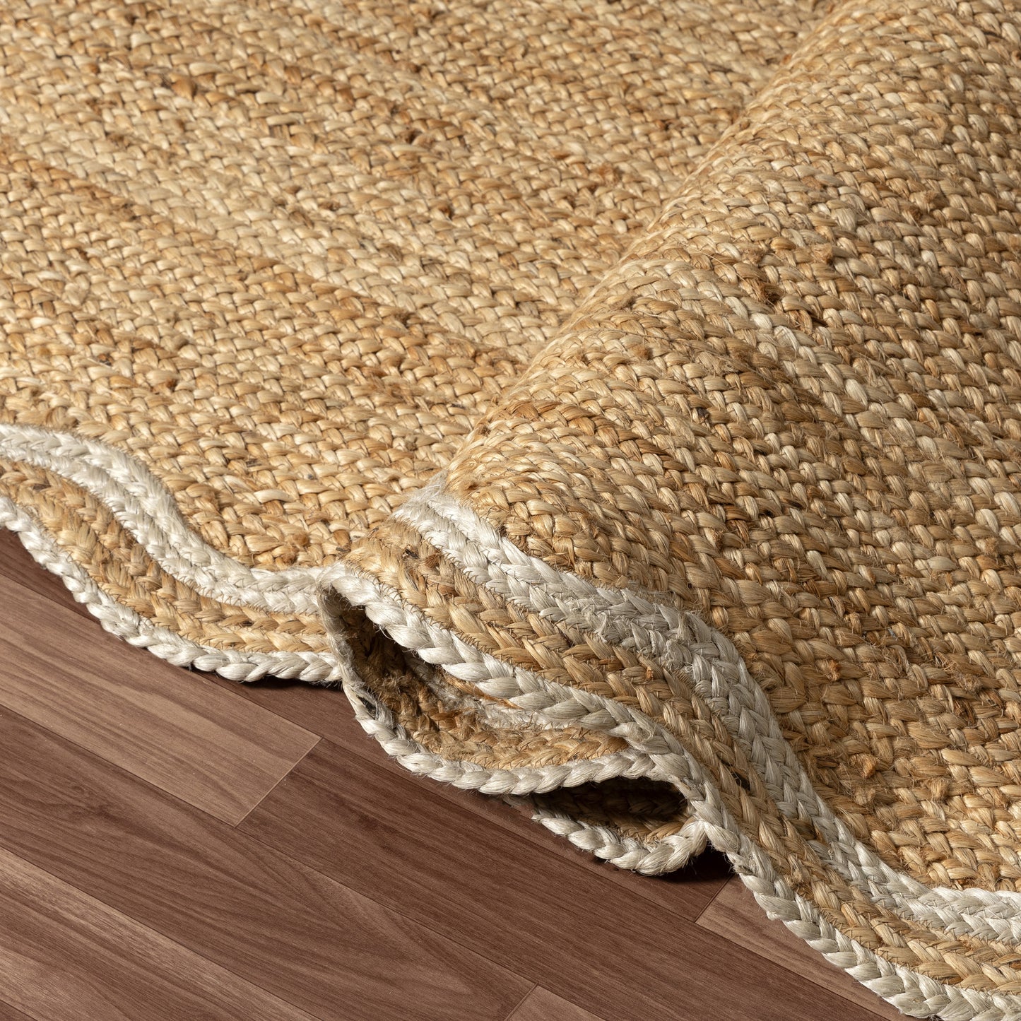 SCALP-82724 Farmhouse Hand-Braided Natural/Ivory Jute Indoor Area Rugs - LR Home
