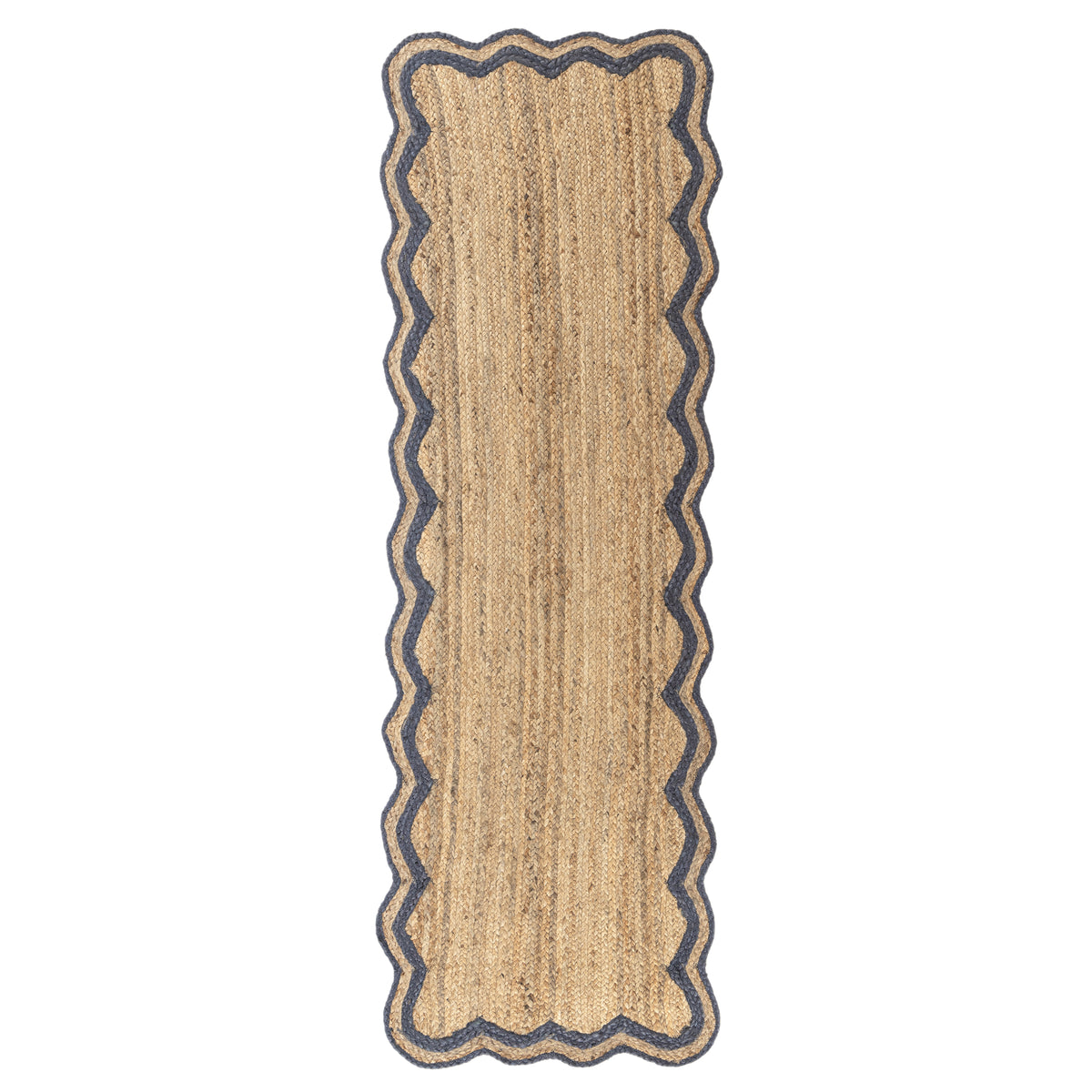 Beige/Navy Farmhouse Solid Handmade Jute Indoor Area Rug - Silo view