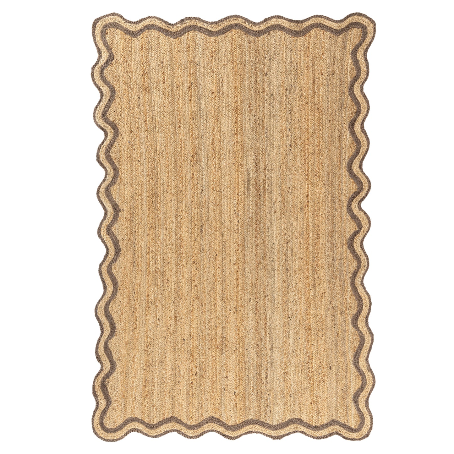 SCALP-82724 Farmhouse Hand-Braided Natural/Partridge Jute Indoor Area Rugs - LR Home
