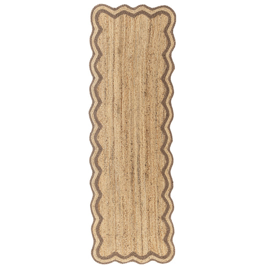 Beige/Brown Farmhouse Solid Handmade Jute Indoor Area Rug - Silo view