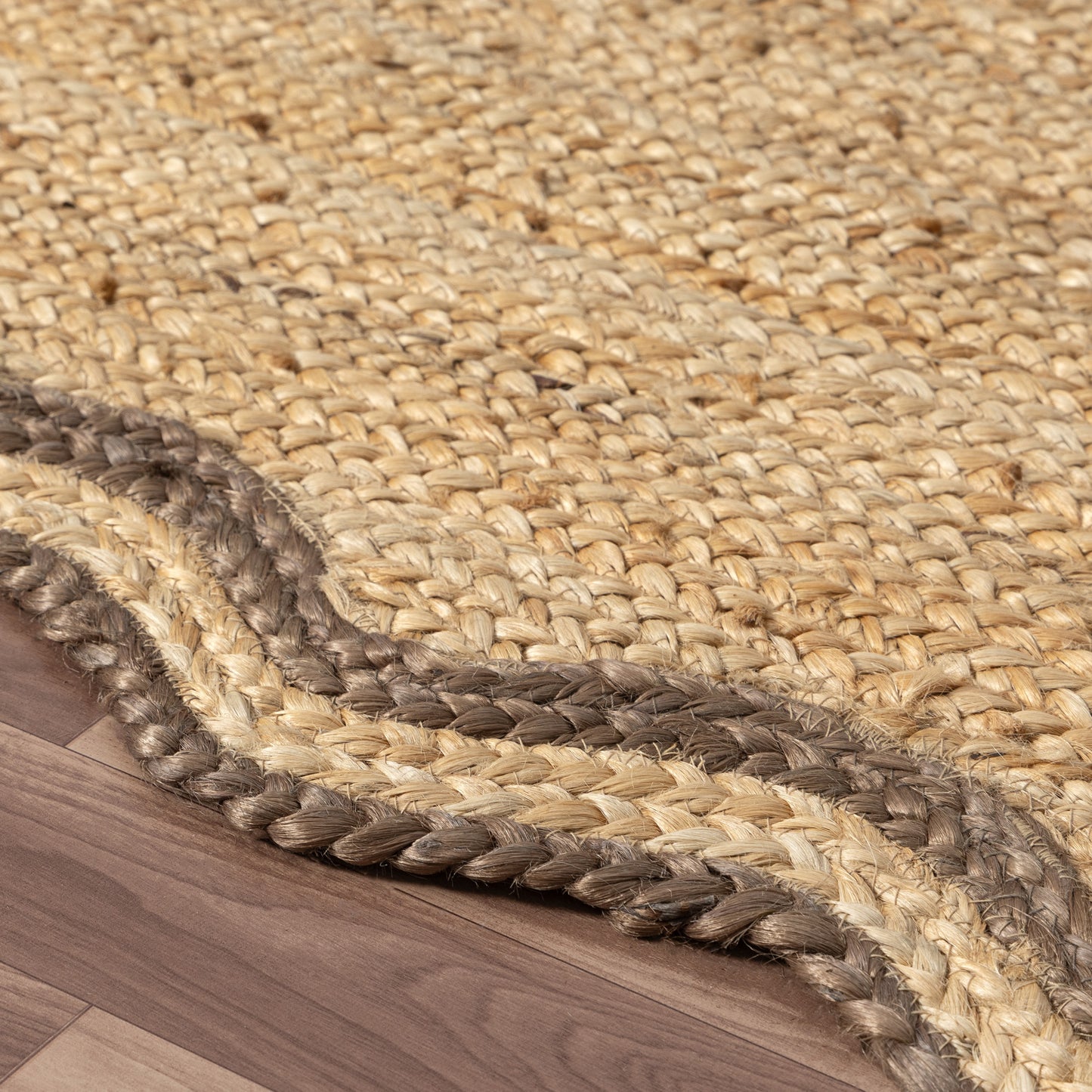 SCALP-82724 Farmhouse Hand-Braided Natural/Partridge Jute Indoor Area Rugs - LR Home