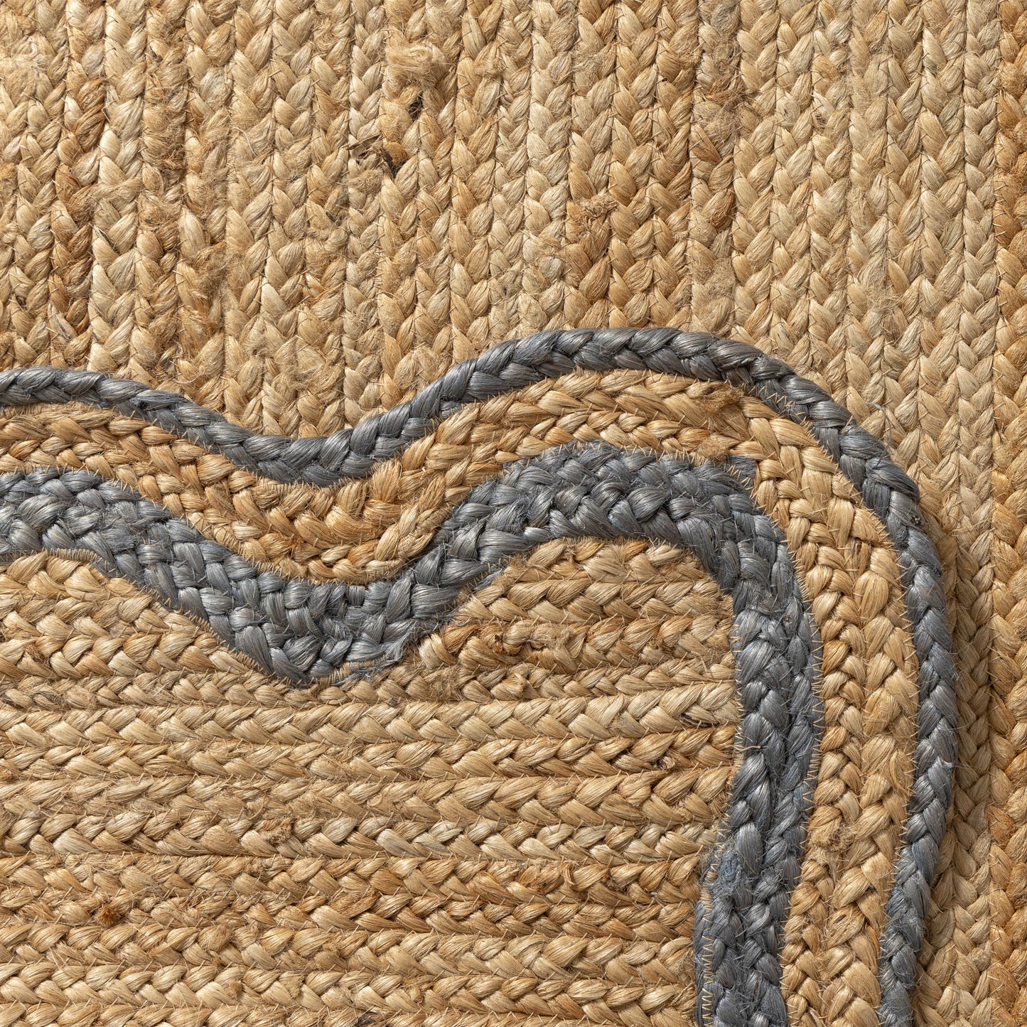 SCALP-82724 Farmhouse Hand-Braided Natural/Denim Jute Indoor Area Rugs - LR Home