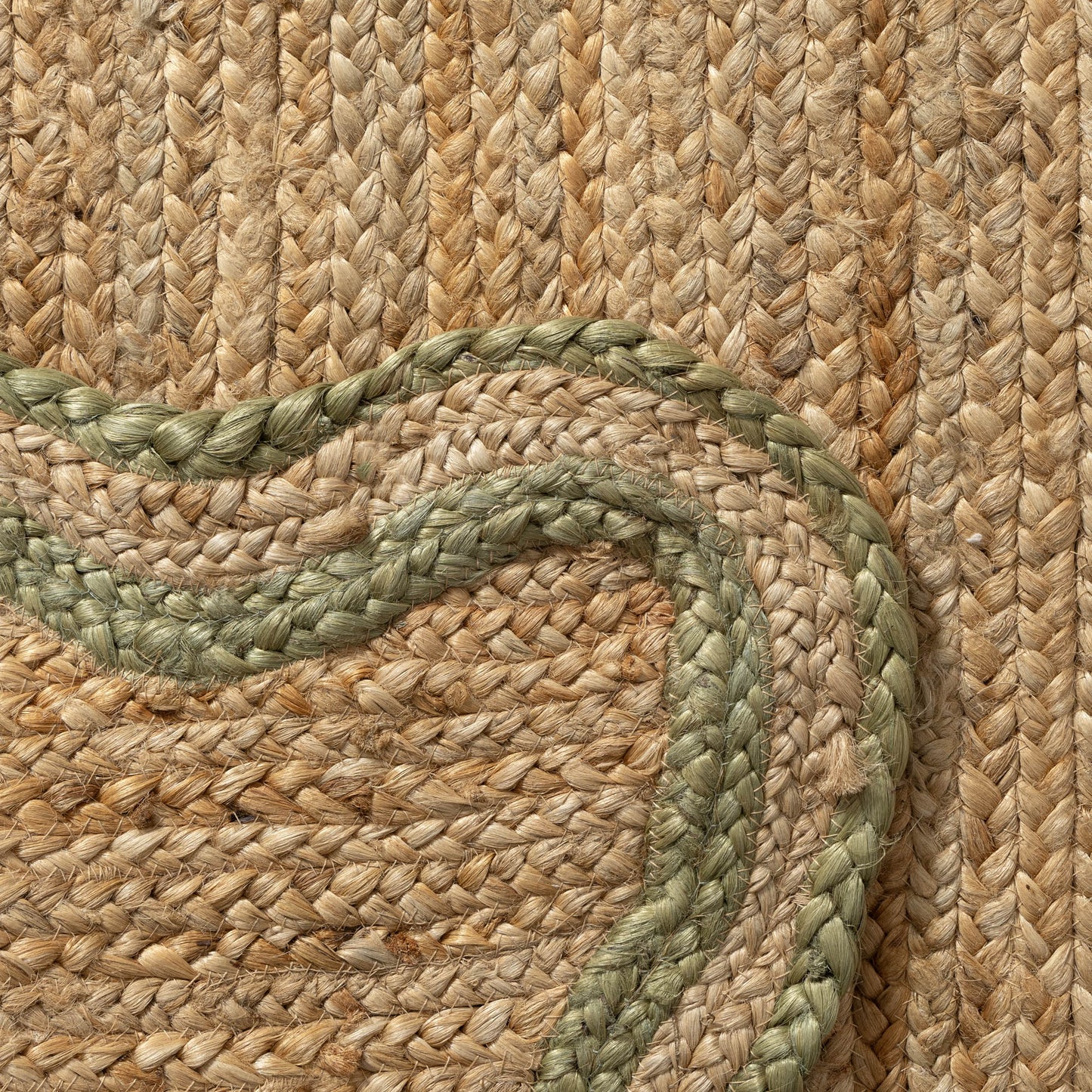 SCALP-82724 Farmhouse Hand-Braided Natural/Sage Jute Indoor Area Rugs - LR Home