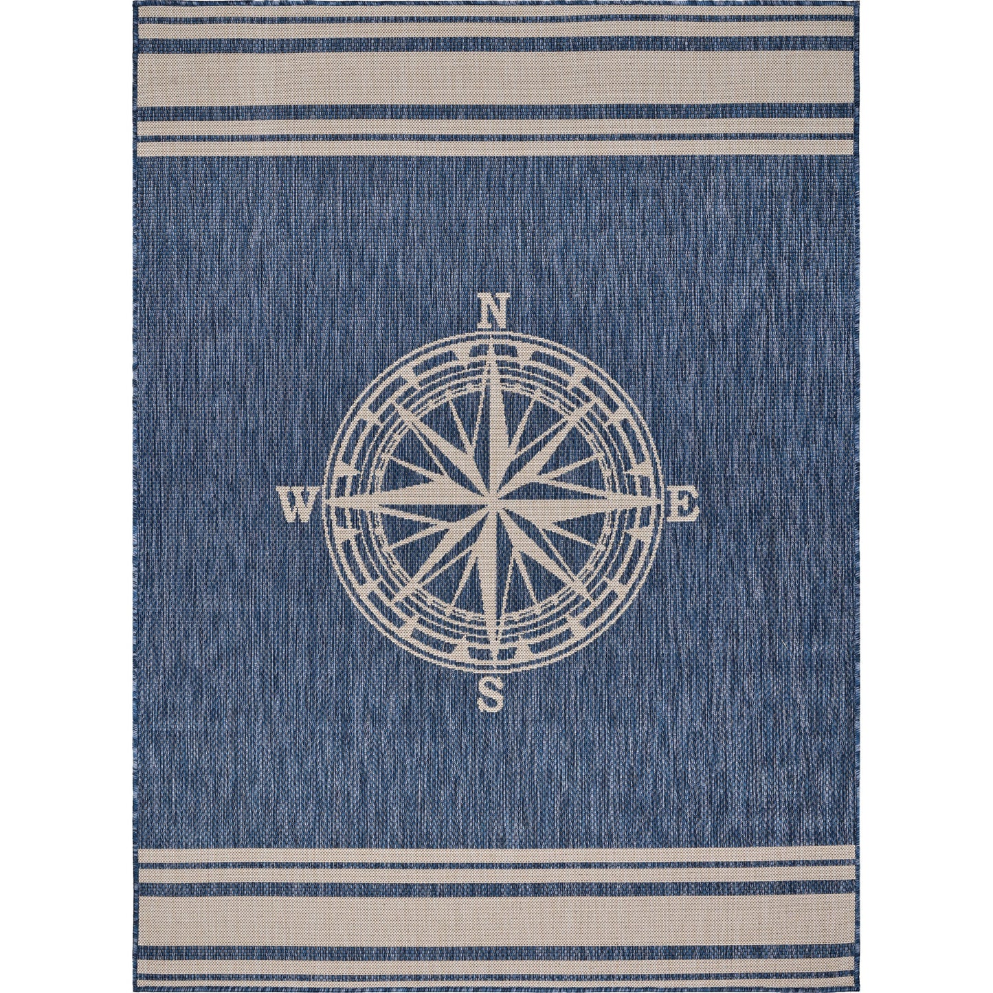 SEADE-81871 Modern/Contemporary Machine Made Navy/White Poly Blend Indoor/Outdoor Area Rugs - LR Home