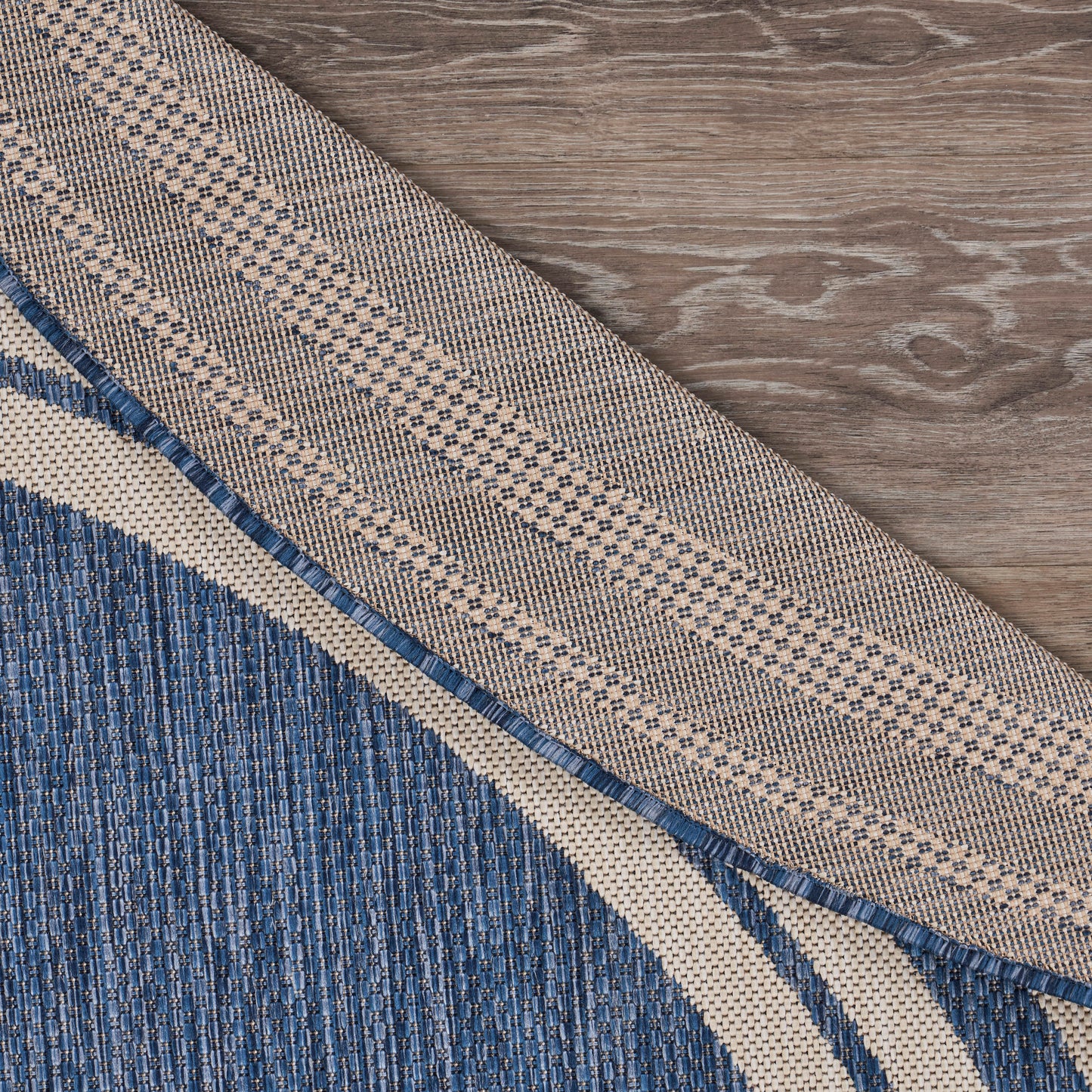 SEADE-81871 Modern/Contemporary Machine Made Navy/White Poly Blend Indoor/Outdoor Area Rugs - LR Home