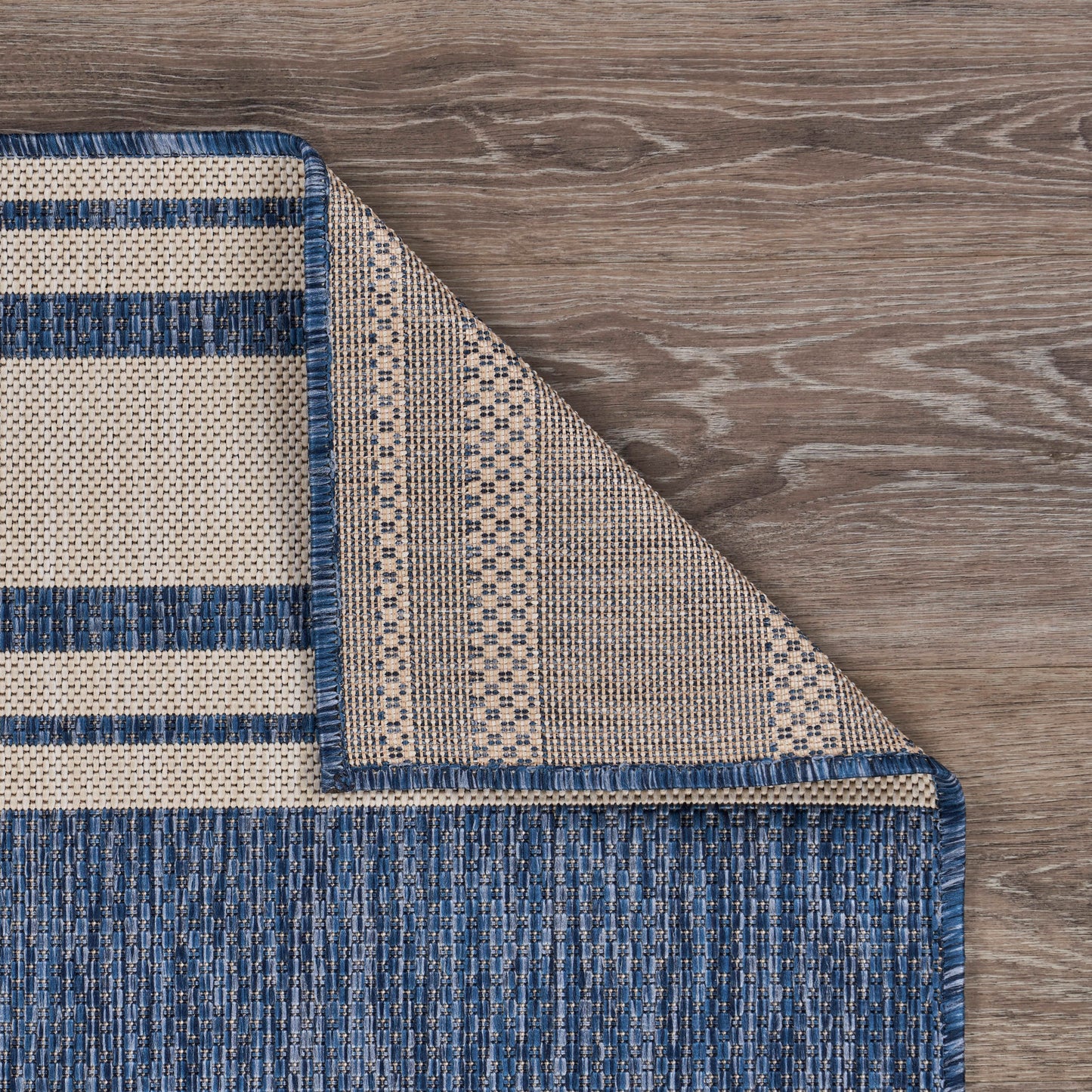 SEADE-81871 Modern/Contemporary Machine Made Navy/White Poly Blend Indoor/Outdoor Area Rugs - LR Home