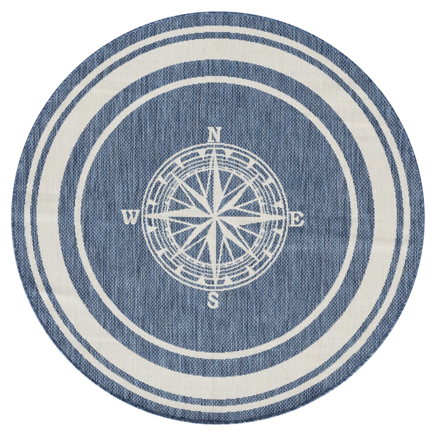 SEADE-81871 Modern/Contemporary Machine Made Navy/White Poly Blend Indoor/Outdoor Area Rugs - LR Home