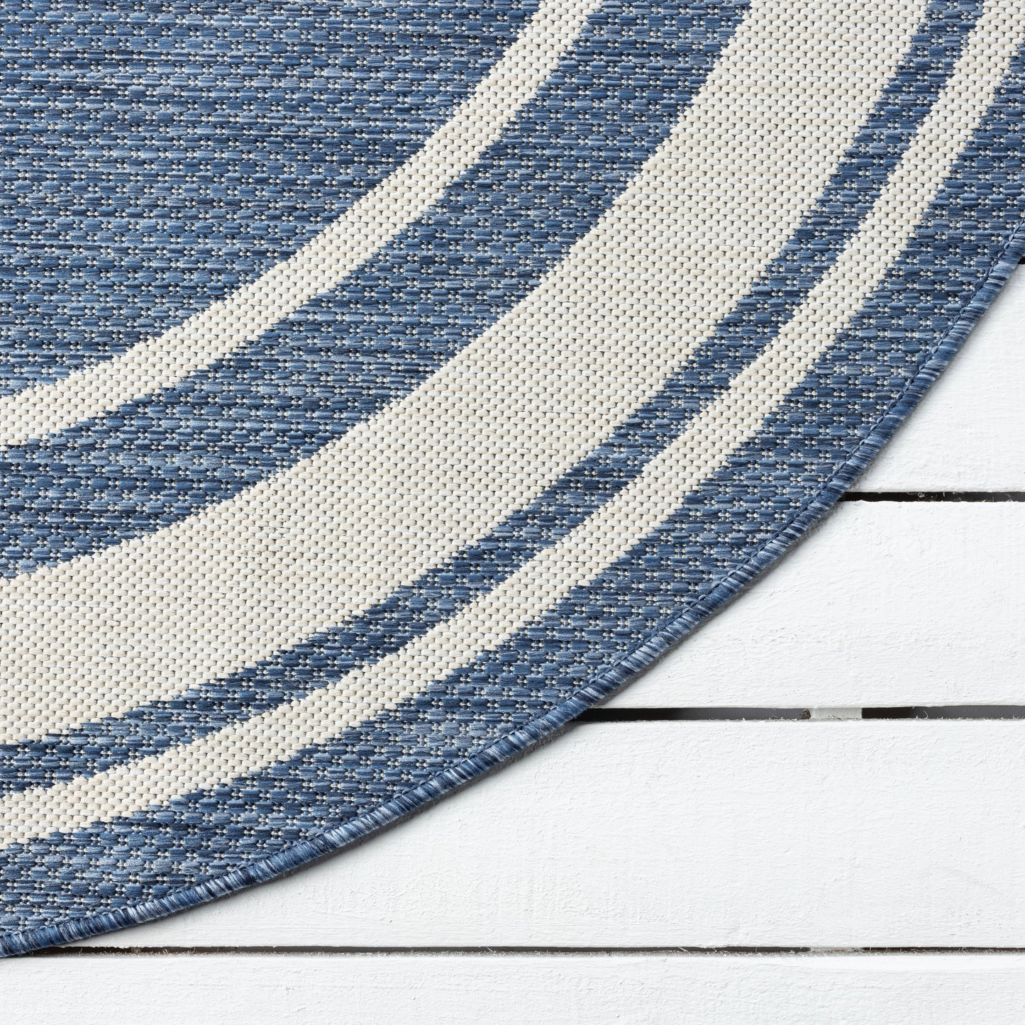 SEADE-81871 Modern/Contemporary Machine Made Navy/White Poly Blend Indoor/Outdoor Area Rugs - LR Home