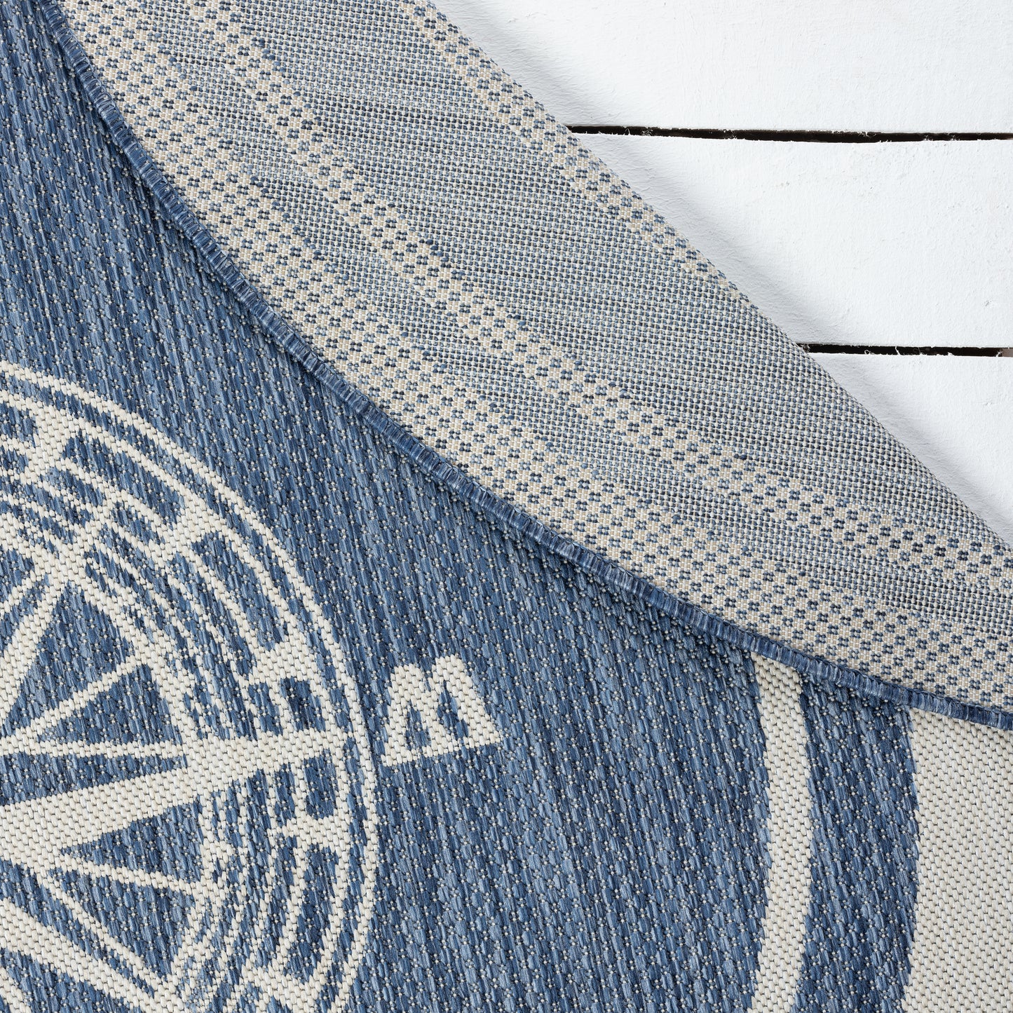 SEADE-81871 Modern/Contemporary Machine Made Navy/White Poly Blend Indoor/Outdoor Area Rugs - LR Home