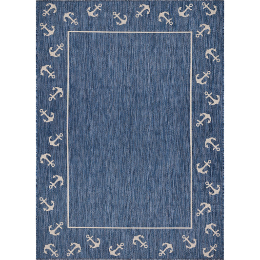 Nautical Anchor Border Indoor/Outdoor Accent Rug - Silo view