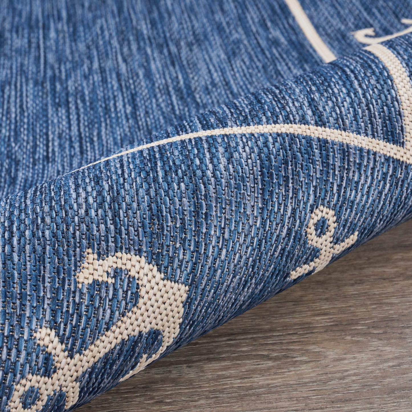 SEADE-81872 Modern/Contemporary Machine Made Navy/White Poly Blend Indoor/Outdoor Area Rugs - LR Home