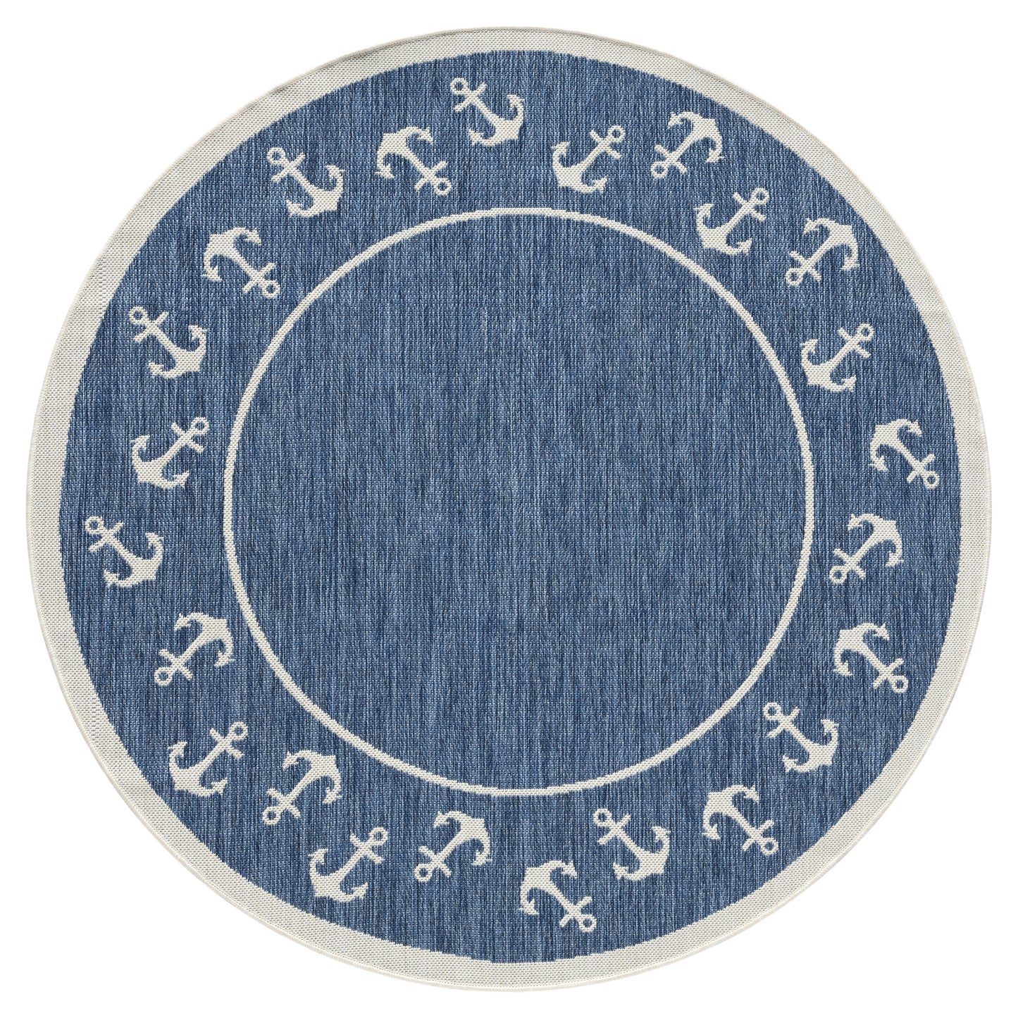 SEADE-81872 Modern/Contemporary Machine Made Navy/White Poly Blend Indoor/Outdoor Area Rugs - LR Home