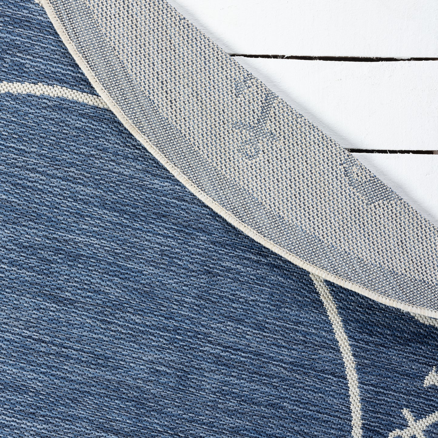 SEADE-81872 Modern/Contemporary Machine Made Navy/White Poly Blend Indoor/Outdoor Area Rugs - LR Home