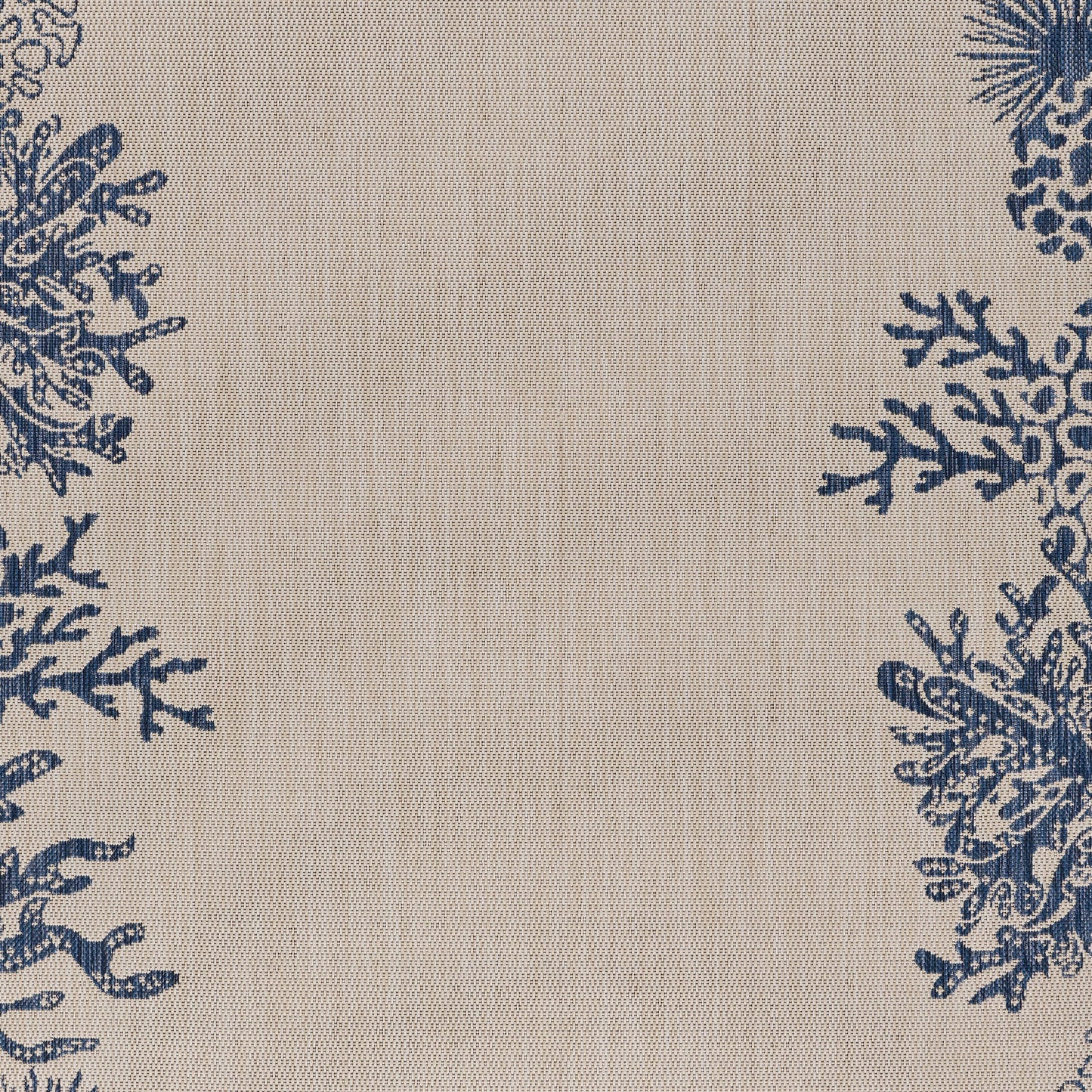 Seaside-81873 Nautical Power-Loomed White/Navy Polypropylene Indoor/Outdoor Area Rug - LR Home