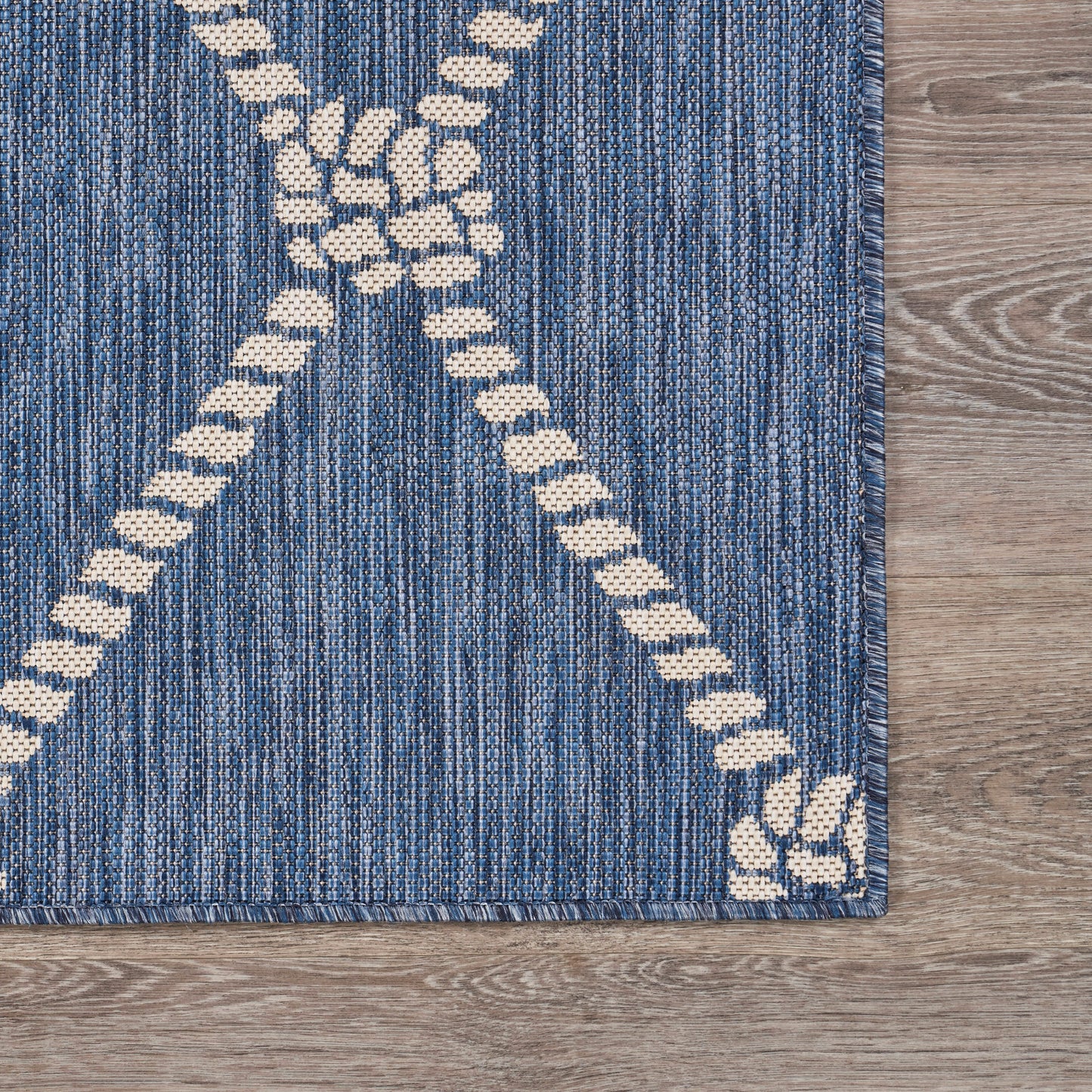Seaside-81875 Nautical Power-Loomed Navy/White Polypropylene Indoor/Outdoor Area Rug - LR Home
