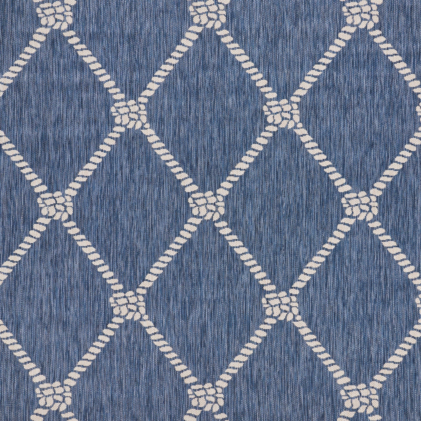 Seaside-81875 Nautical Power-Loomed Navy/White Polypropylene Indoor/Outdoor Area Rug - LR Home