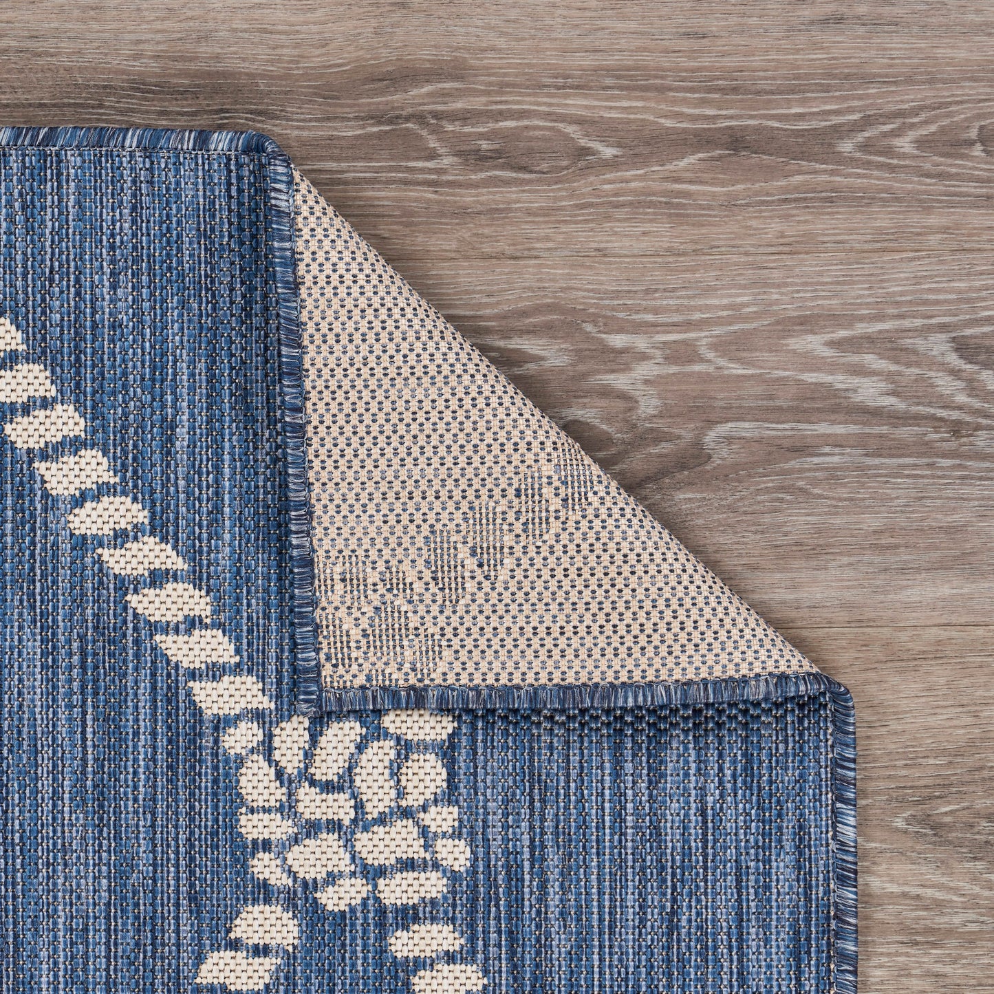 SEADE-81875 Modern/Contemporary Machine Made Navy/White Poly Blend Indoor/Outdoor Area Rugs - LR Home
