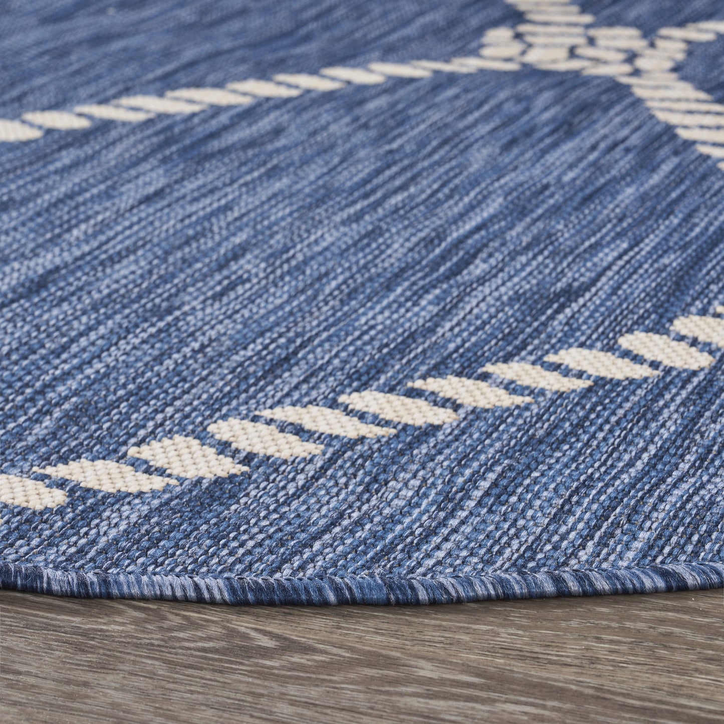 SEADE-81875 Modern/Contemporary Machine Made Navy/White Poly Blend Indoor/Outdoor Area Rugs - LR Home