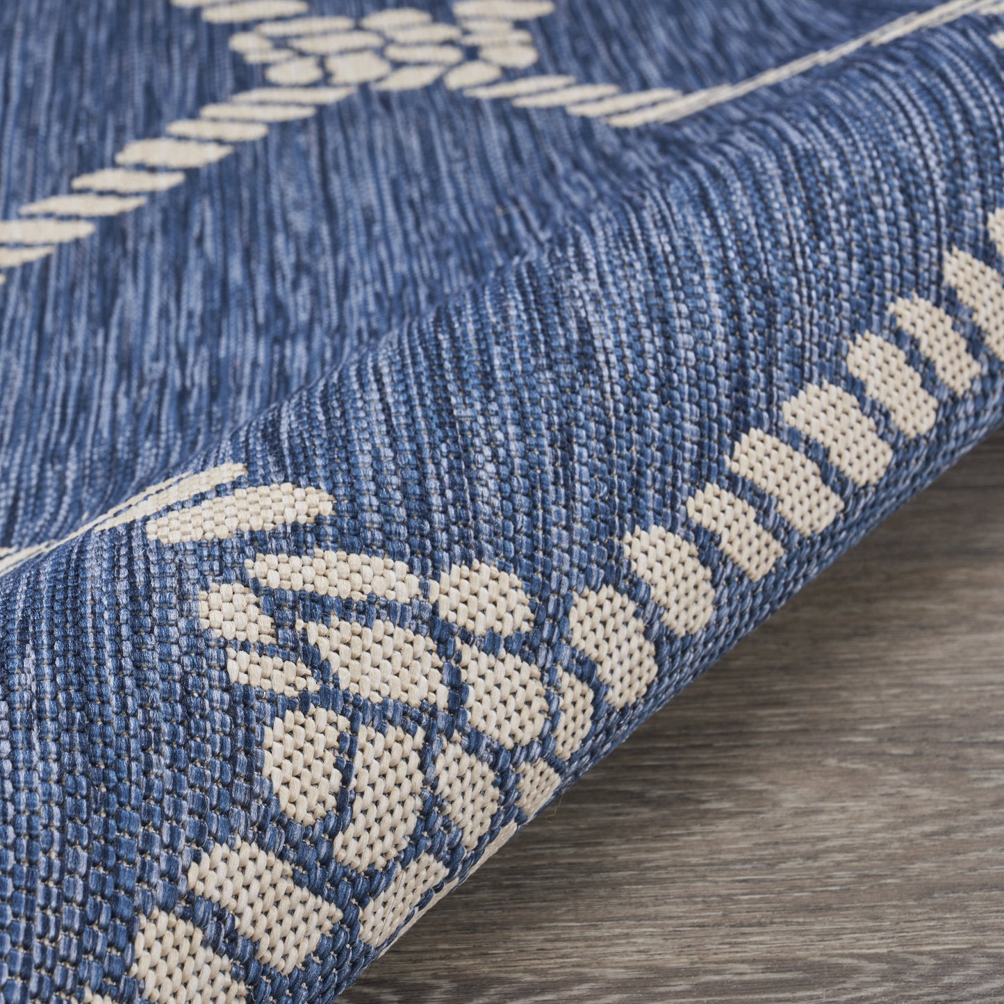 SEADE-81875 Modern/Contemporary Machine Made Navy/White Poly Blend Indoor/Outdoor Area Rugs - LR Home