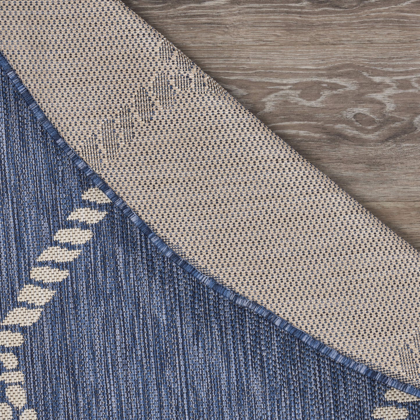 SEADE-81875 Modern/Contemporary Machine Made Navy/White Poly Blend Indoor/Outdoor Area Rugs - LR Home