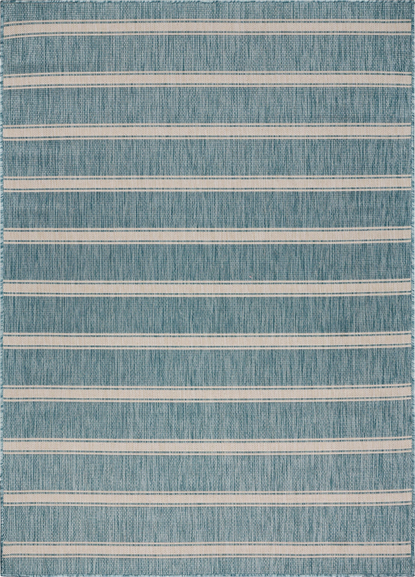 Seaside-81876 Tropical Power-Loomed Aqua/White Polypropylene Indoor/Outdoor Area Rug - LR Home