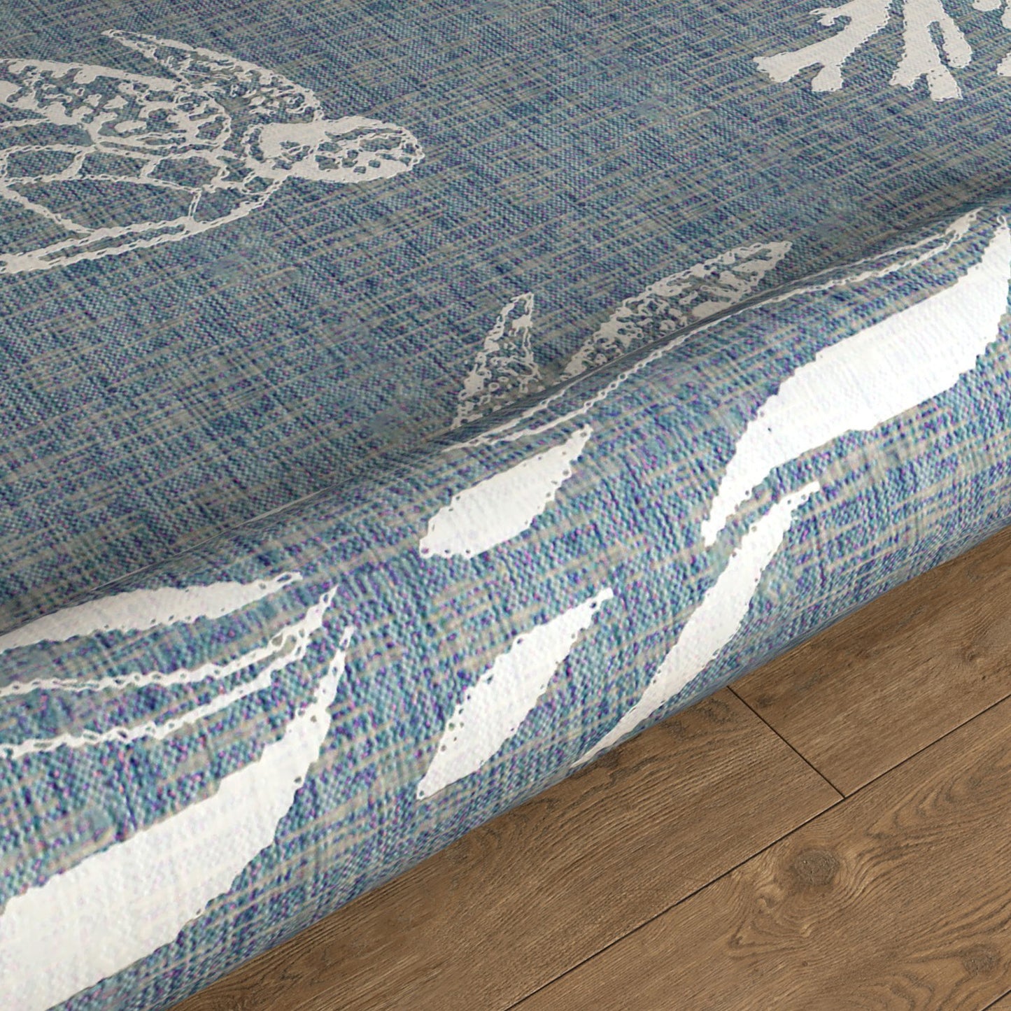 Seaside-81879 Nautical Power-Loomed Aqua/White Polypropylene Indoor/Outdoor Area Rug - LR Home
