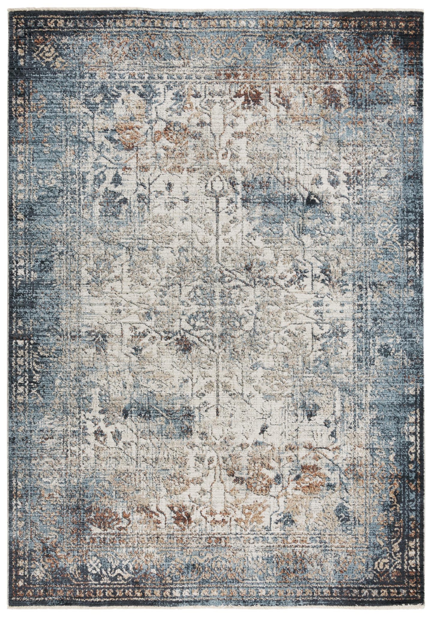 Stratford SFD765 Blue Machine-Made Rug - Rizzy