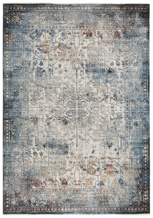 Stratford SFD765 Blue Machine-Made Rug - Rizzy