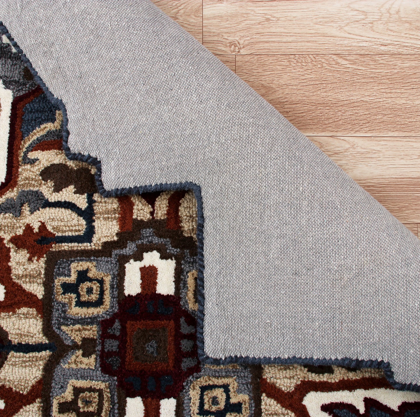 Shapes-50923 Traditional Hand-Tufted Gold/Blue Cotton Indoor Area Rug - LR Home