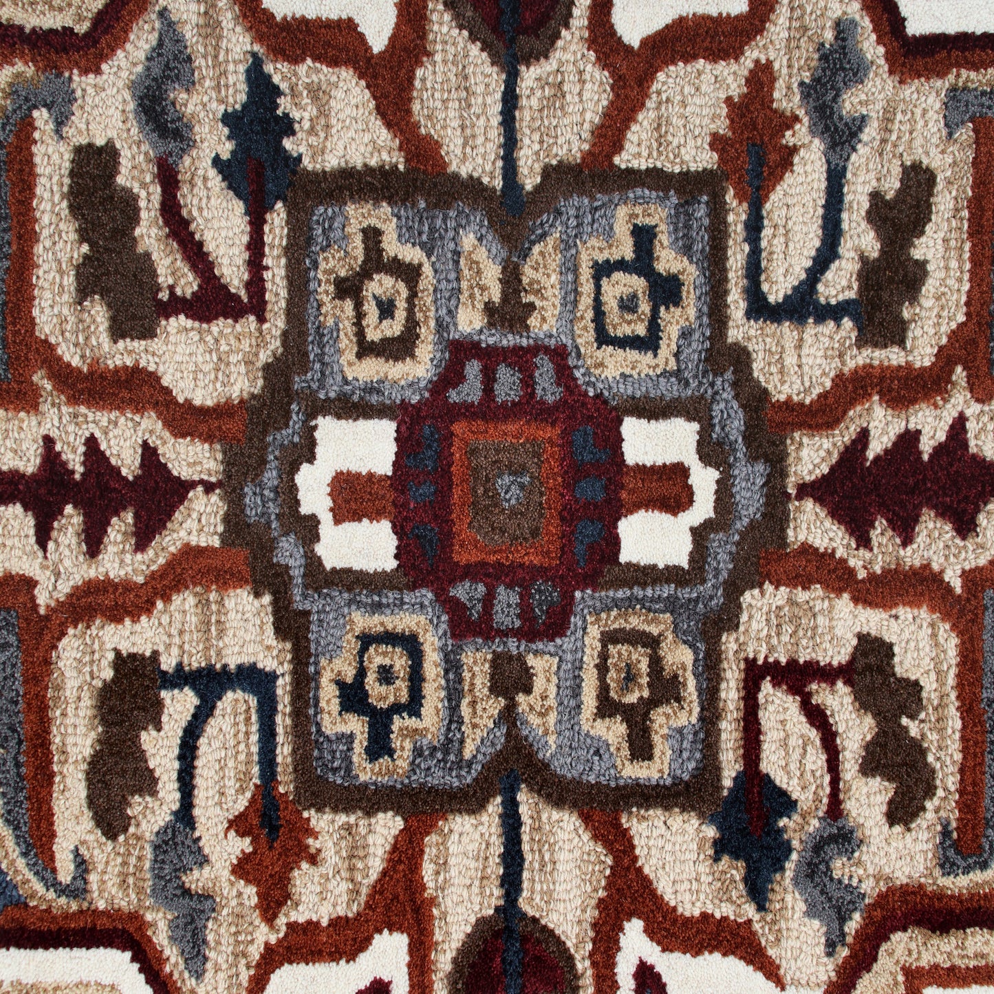 SHAPE-50922 Cabin/Lodge Hand-Tufted Gold/Blue Wool Indoor Area Rugs - LR Home